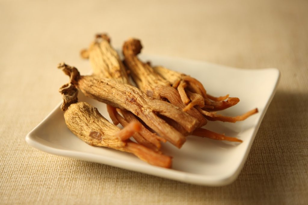 Siberian Ginseng, a powerful nootropic, on a plate